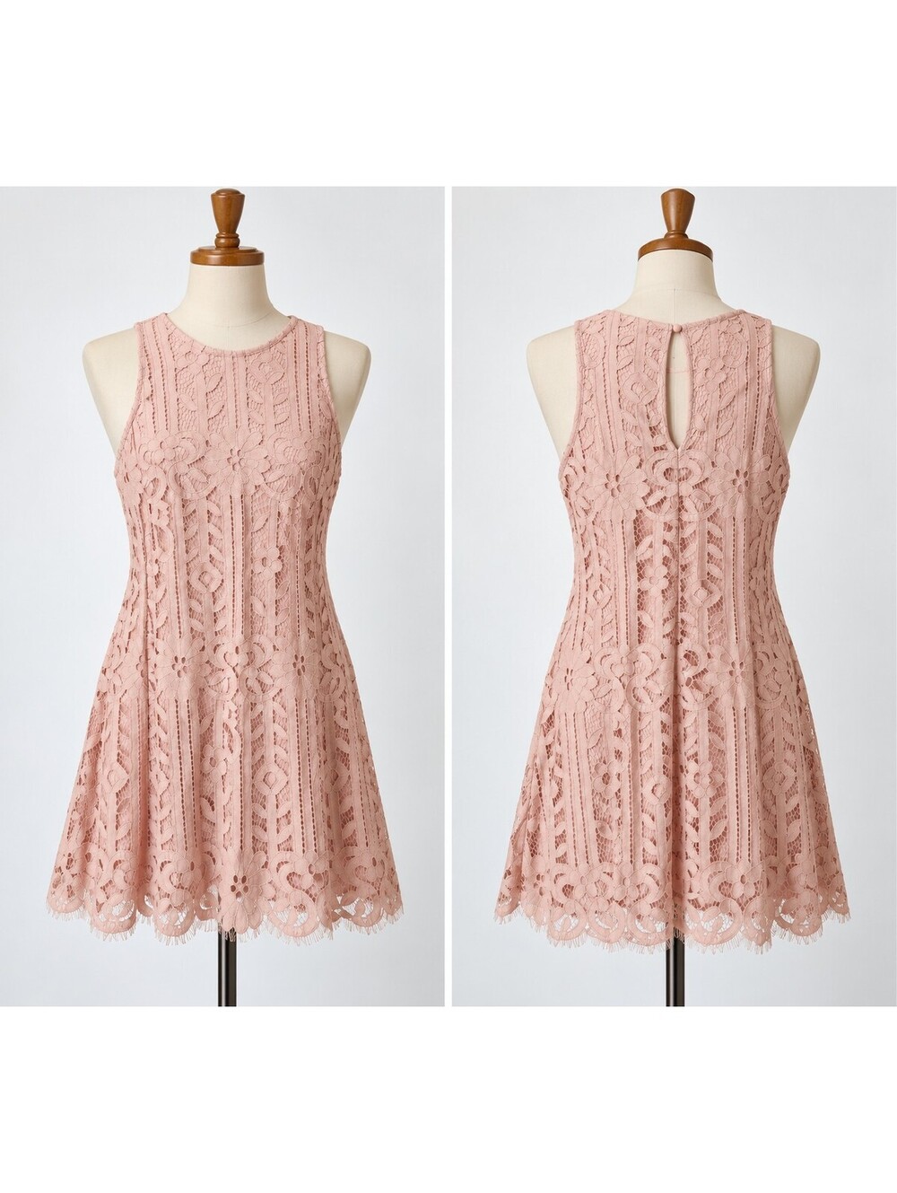 Speechless Pale Pink Lace Sleeveless Dress Medium
